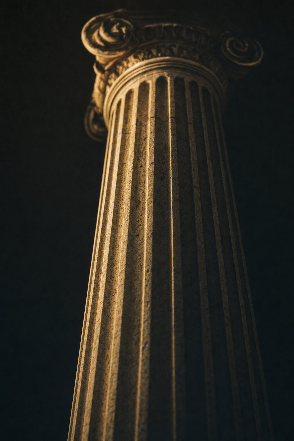 Classical fluted column detail, evoking structure and permanence